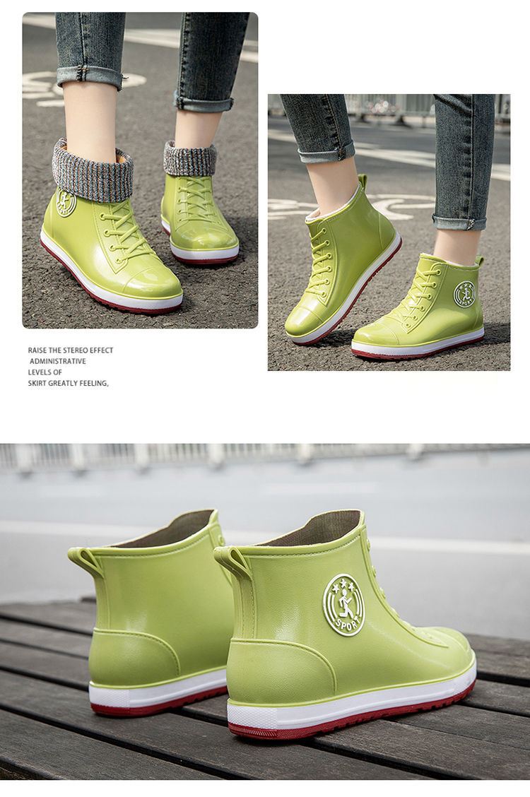 High Top Rubber Rain Boots with Insole