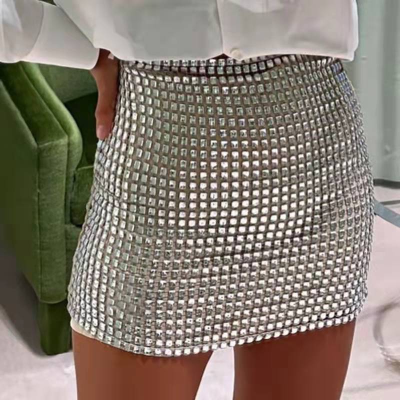 Sequined Skirt High Waisted Mini skirt