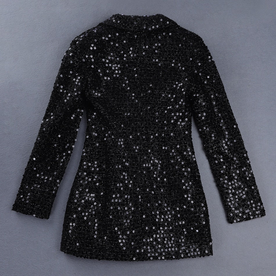 Sequined Double Breasted Blazer Dress