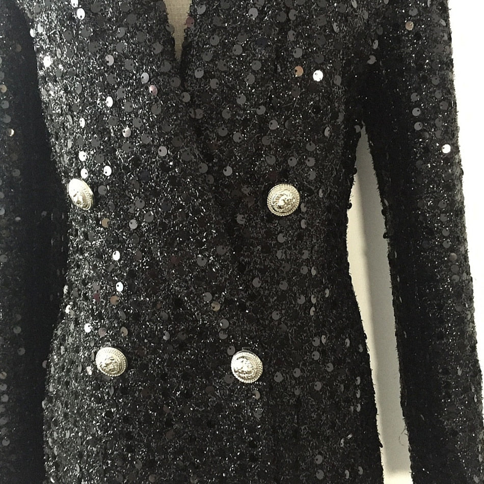 Sequined Double Breasted Blazer Dress