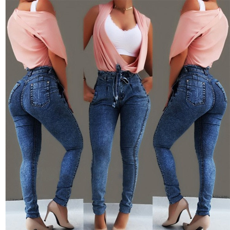 High Waisted Fitted Skinny Jeans