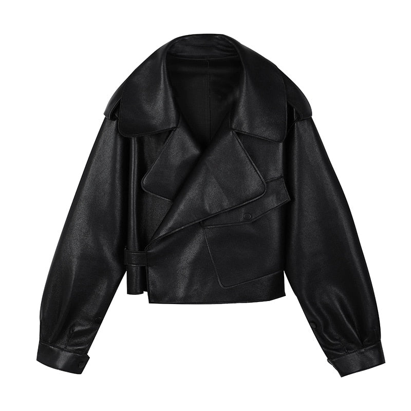 Oversized Faux Leather jackets Moto Jacket - 3 Colors