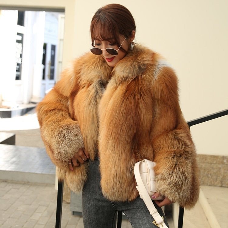 BXF Real Fox Fur Coat