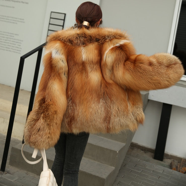 BXF Real Fox Fur Coat