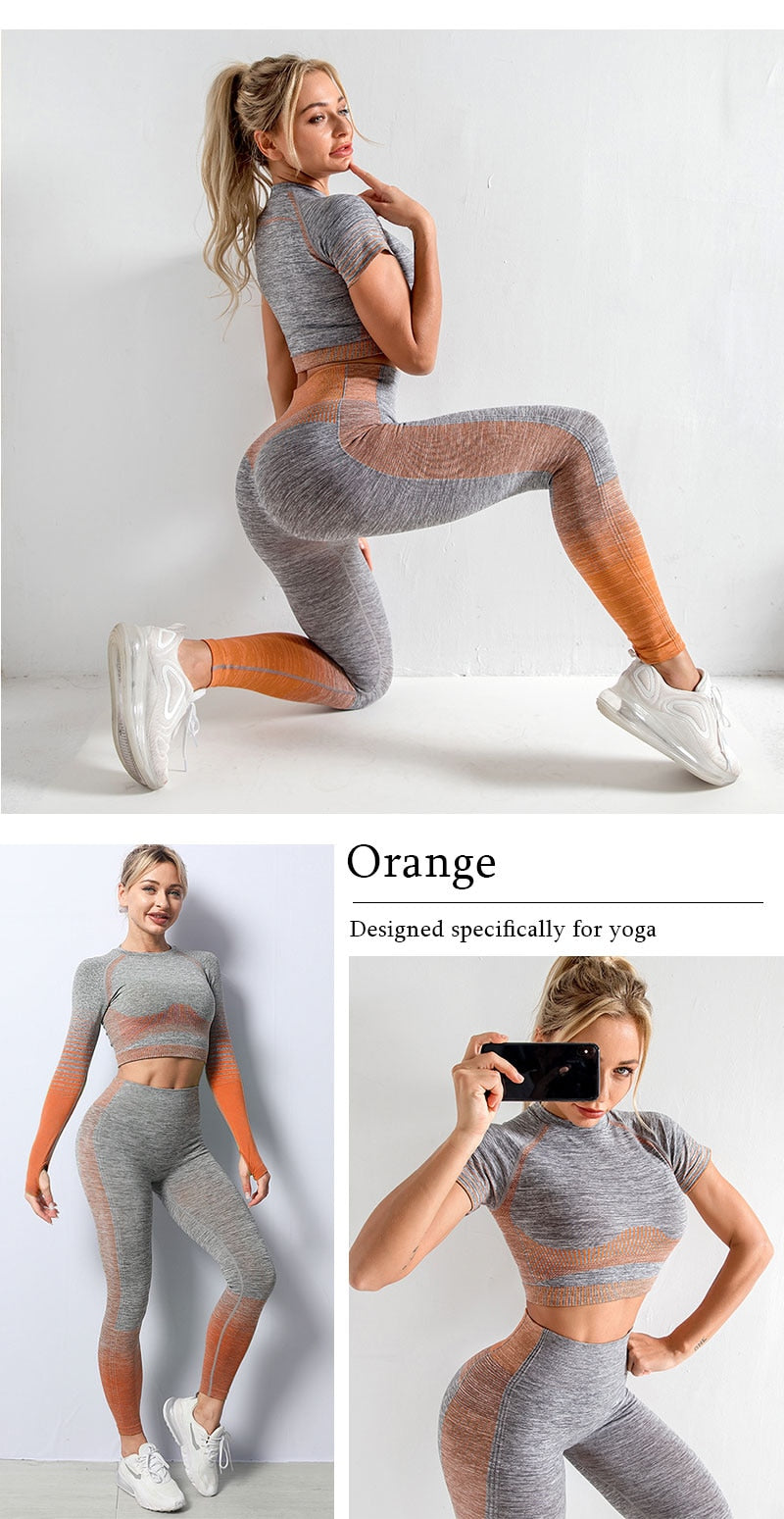 2 & 3 Piece Seamless Women Yoga Sets - Multiple Colors