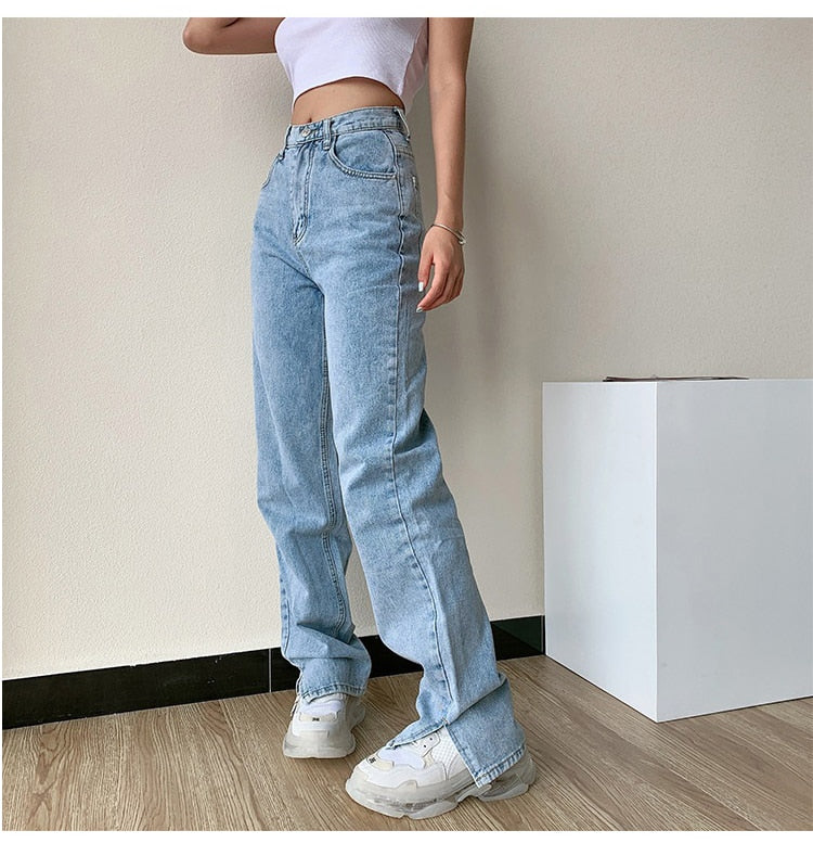 High Waisted Straight Leg Jeans