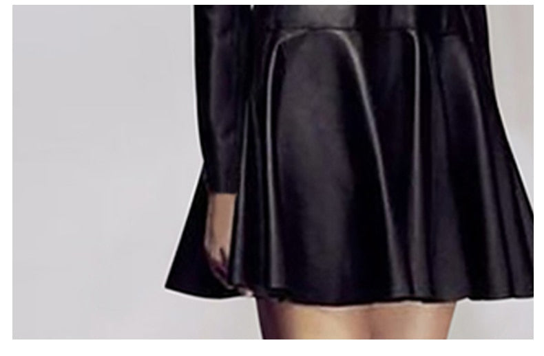 Faux Leather A-Line Mini Dress