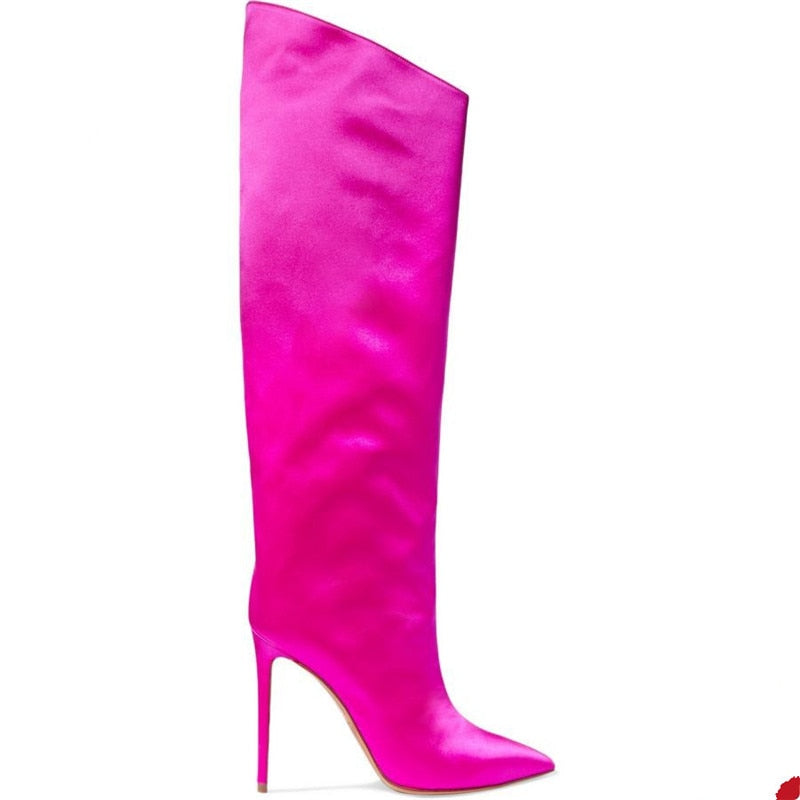 Genuine Leather Stiletto Boots - Multiple Colors