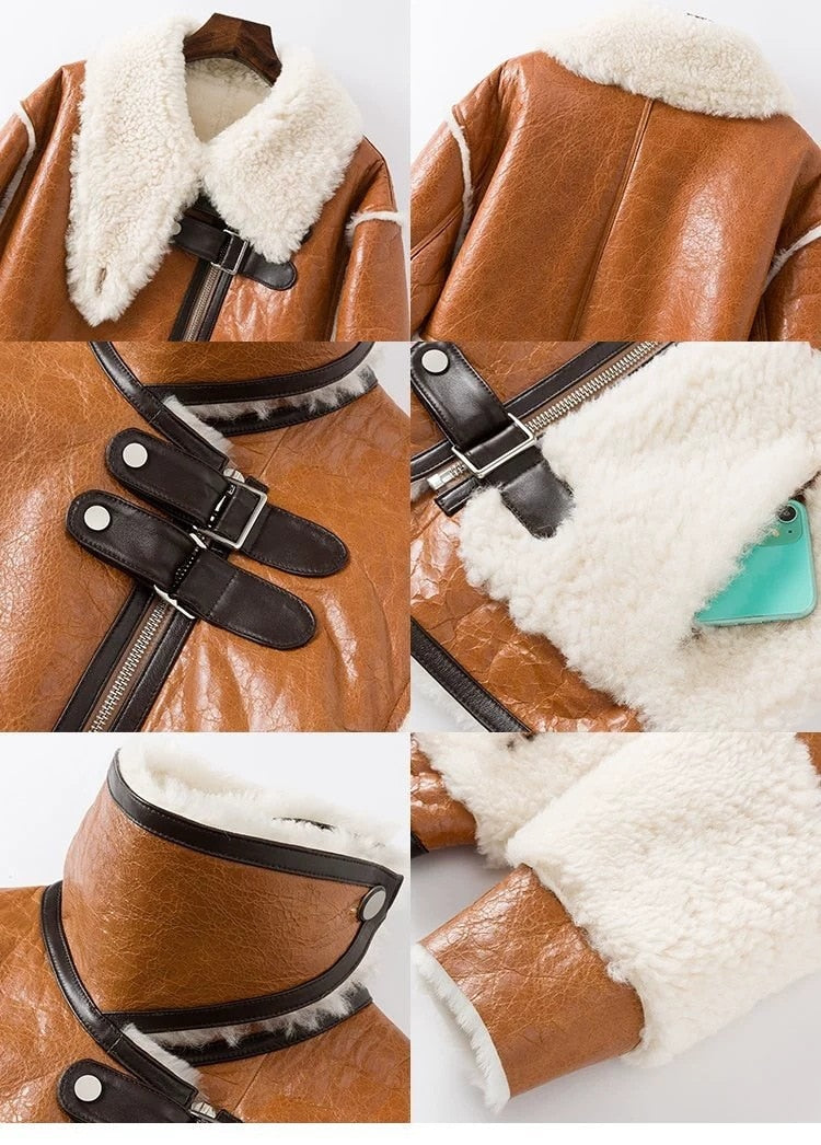 Caramel Moto Jacket w/ Fur