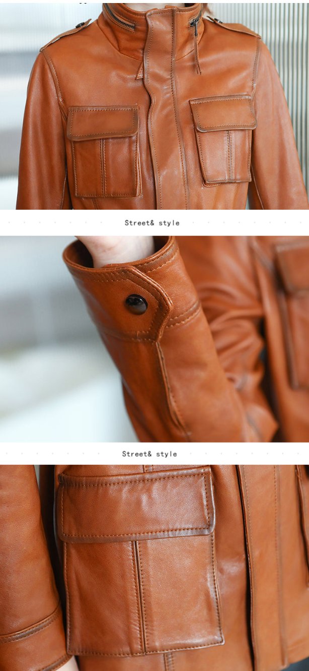 Genuine Leather Utility Jacket