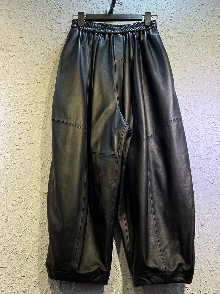 Genuine Leather Pants Harem Pants
